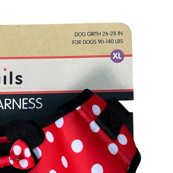 Disney Tails Dog Harness Costume XL Red Polka Dot Dress Minnie Bow Pet Outfit - Picture 5 of 5